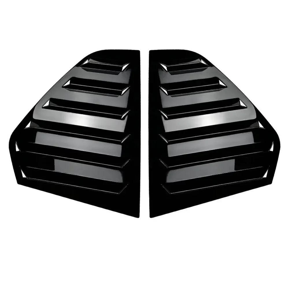 For VW Golf MK8 2020 2021 2022 2023 Car Rear Louver Window Side Shutter Cover Trim Sticker Vent Scoop ABS Carbon Fiber Black Quake Gloss Black