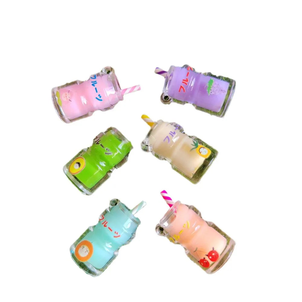 20pcs Cartoon Bear Sippy Cup Resin Flatback Cabochon Simitation Food Milk Bottle Art Supply Decoration Charm Accessories Quake