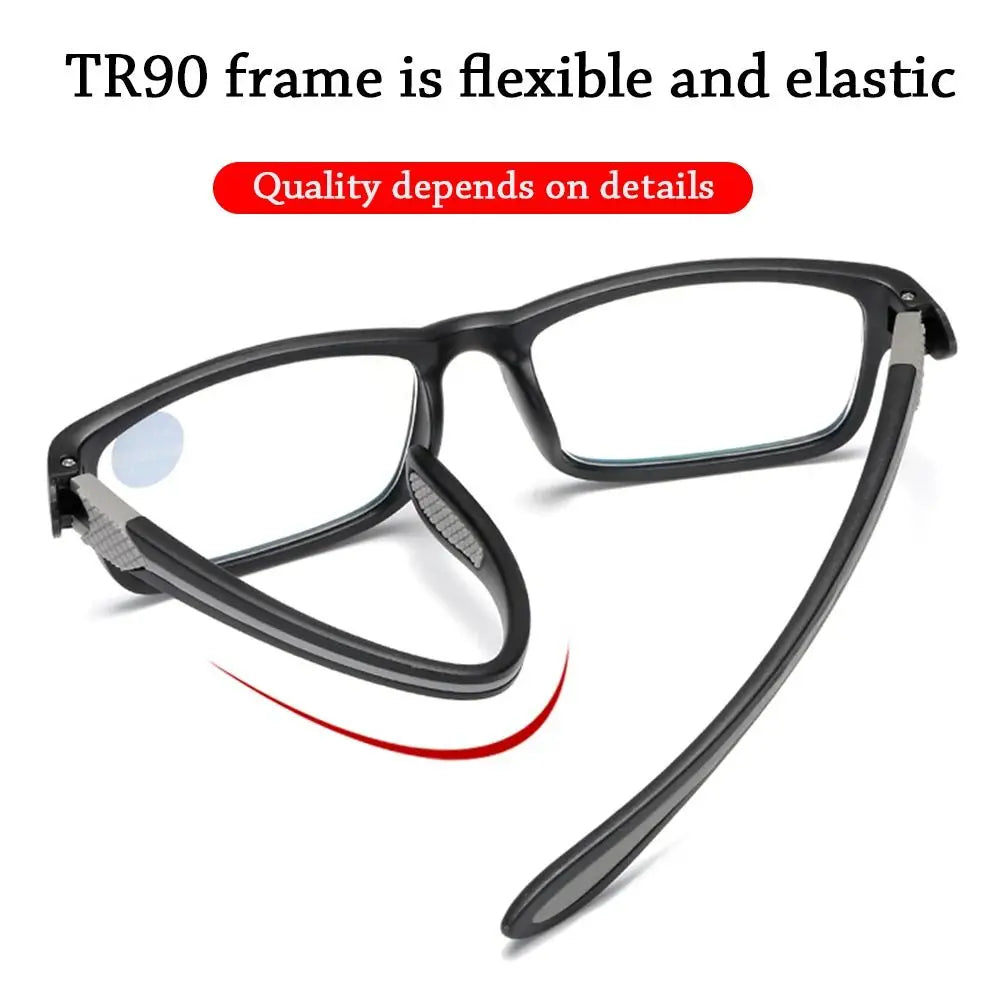 Flexible TR90 Sports Reading Glasses for Men Women Office Anti Blue Light Readers Eyewear Eye Protection Presbyopia Eyeglasses Quake