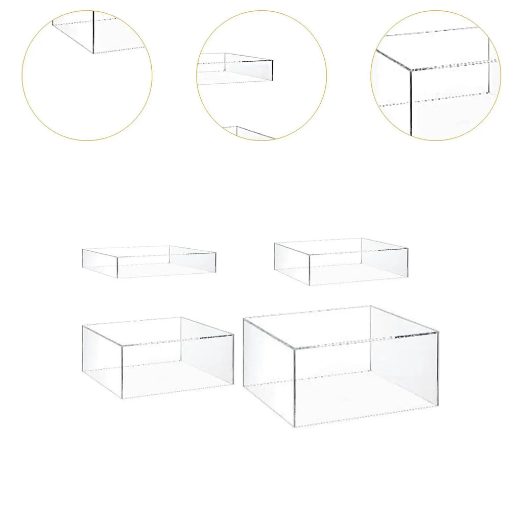4 Pieces Acrylic Display Stand Server Dessert Holder Cake Display Riser for Perfume Pastry Birthdays Baby Showers Lipstick Quake