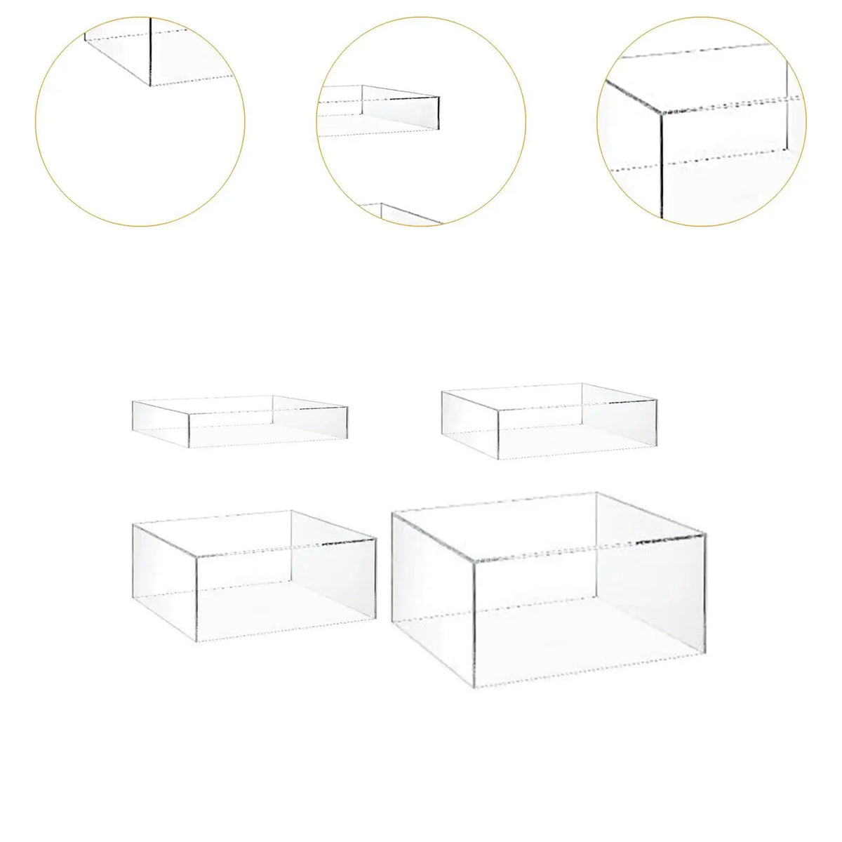 4 Pieces Acrylic Display Stand Server Dessert Holder Cake Display Riser for Perfume Pastry Birthdays Baby Showers Lipstick Quake