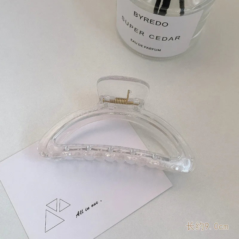 Transparent Grab Clip Korean Simple Large Hairpin Hair Grab Hairpin Bath Styling Tools & Accessories Quake 5 Semicircle 8.5cm