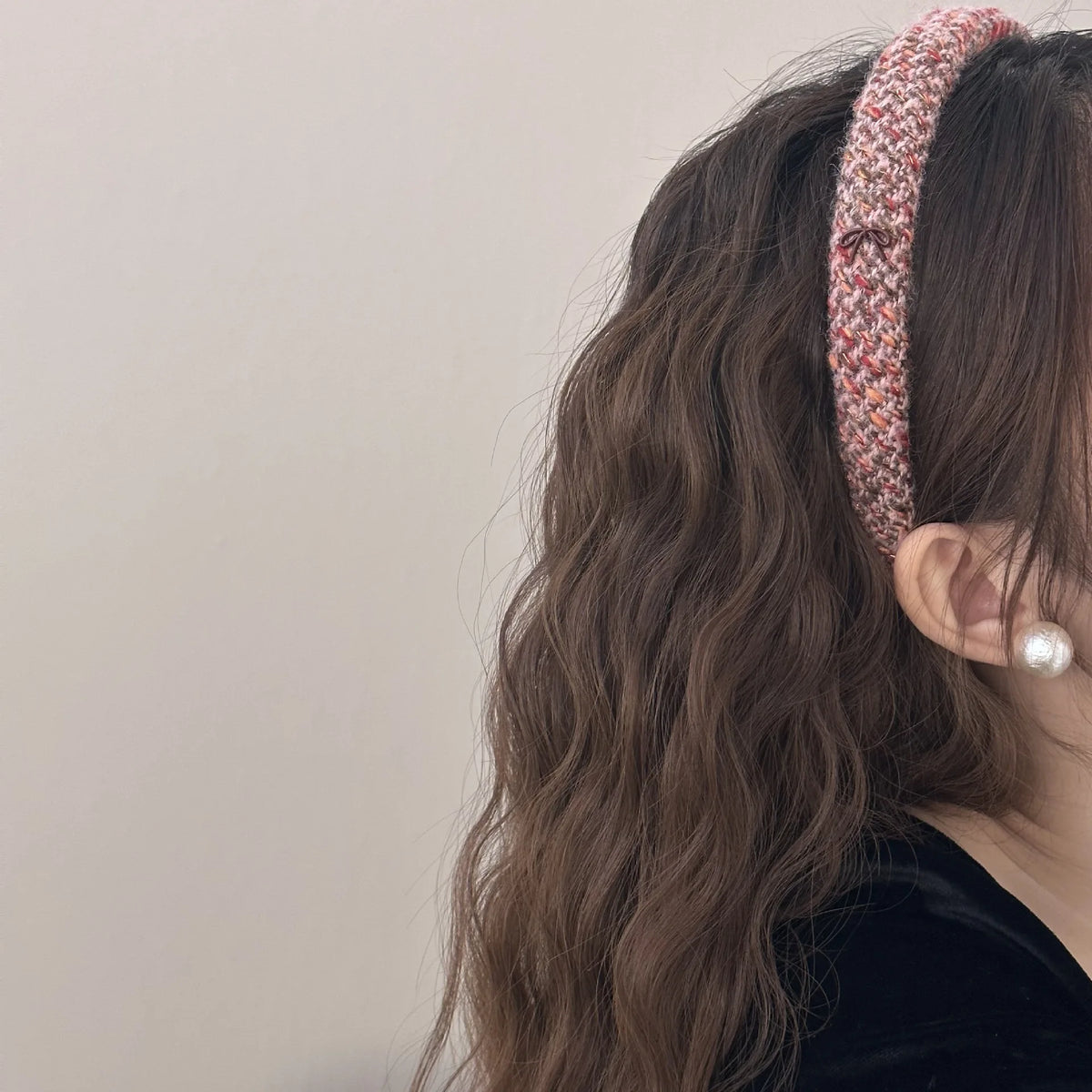 Winter Retro Red Mixed Color Headband Woven Knitting Sponge Headbands for Women Fashion Temperament Hair Hoop Female Hair Band Quake
