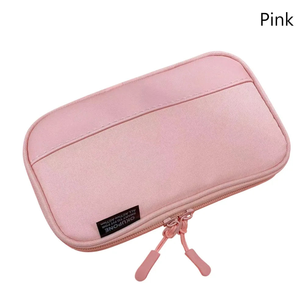 New Oxford Pen Bag Ultra-thin Portable Stationery Pouch Multi-functional Stationery Organizer Students Gift Quake Pink
