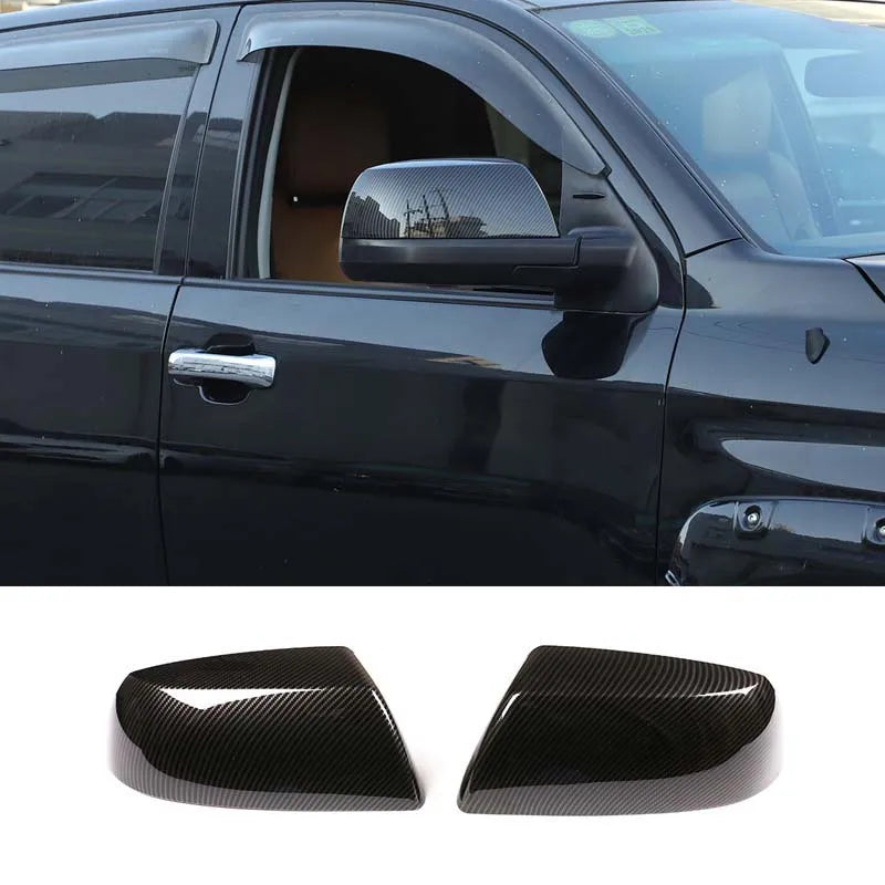 For Toyota Tundra Sequoia 2008-2020 Car Rearview Side Mirror Cover Wing Cap Sticker Exterior Door Rear View Case Trim Carbon Quake Carbon