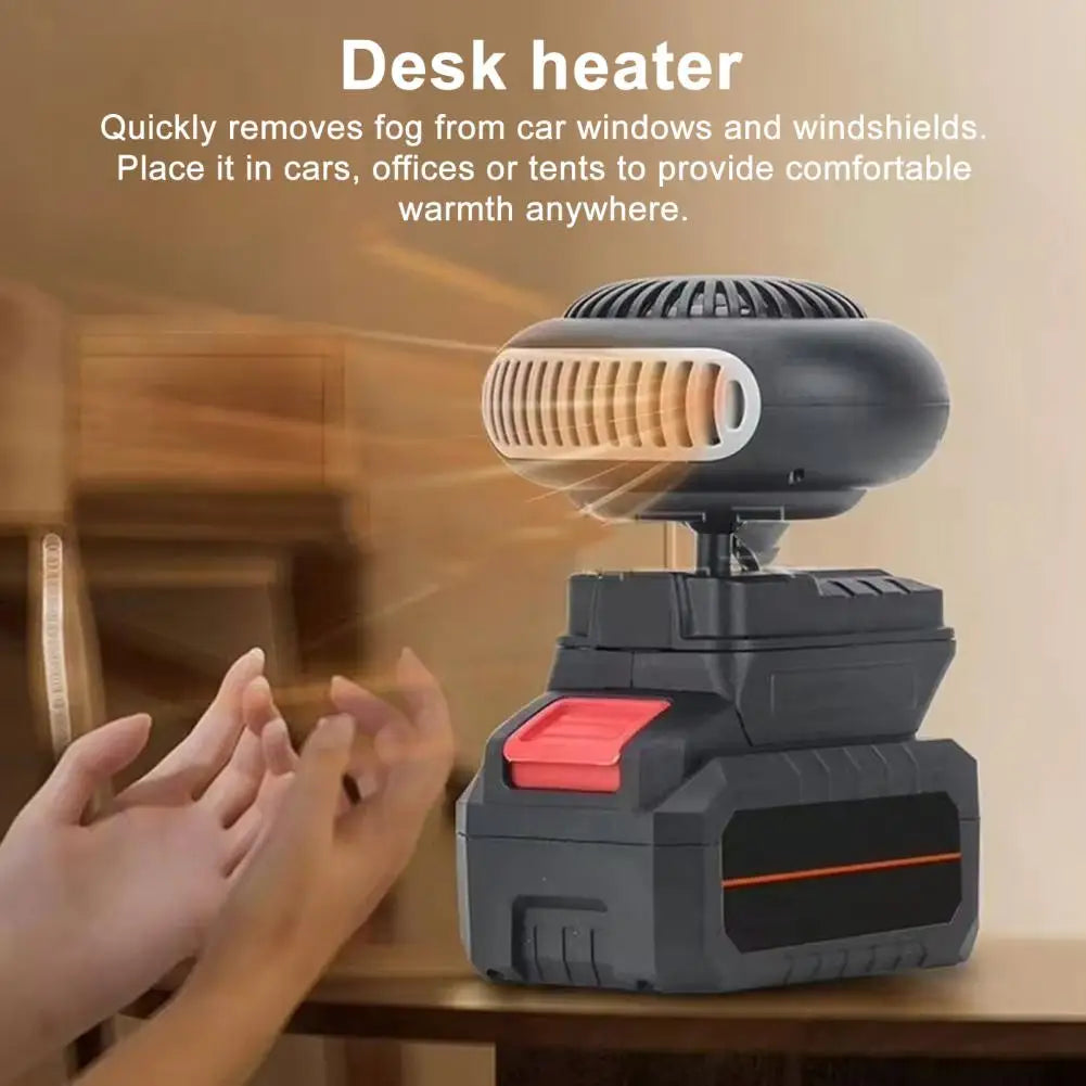 Mini Car Fan Heater with Battery Tilt Protection 1500mAh Rechargeable Auto Windscreen Defroster Heater Quake