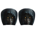 Halloween Car Headrest Covers 2Pcs Scary Face Print Stretch Dustproof Seat Protector Universal Horror Car Interior Accessories Quake 2pcs