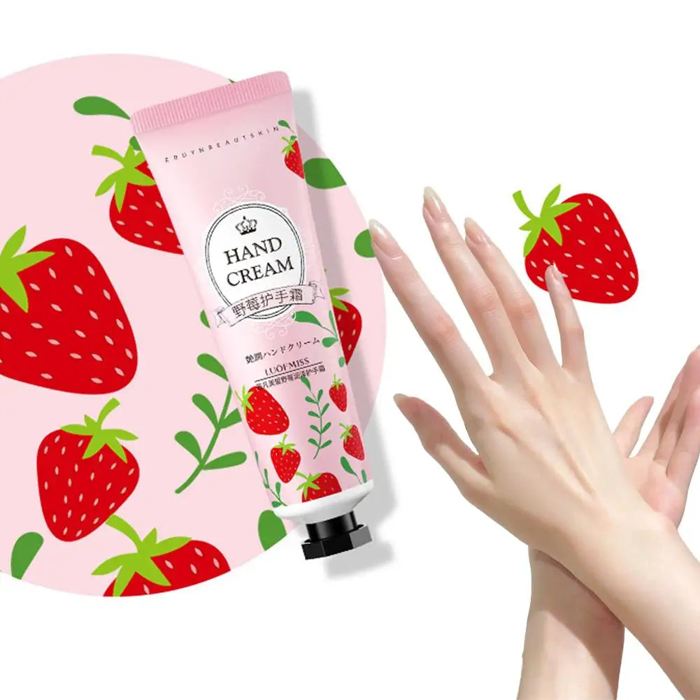 Plant Fruit Hand Cream 30g Natural Fragrance Moisturizing Hand Lotion for Dry Cracked Hands, Deep Repair Smooth Hand Care Cream Quake