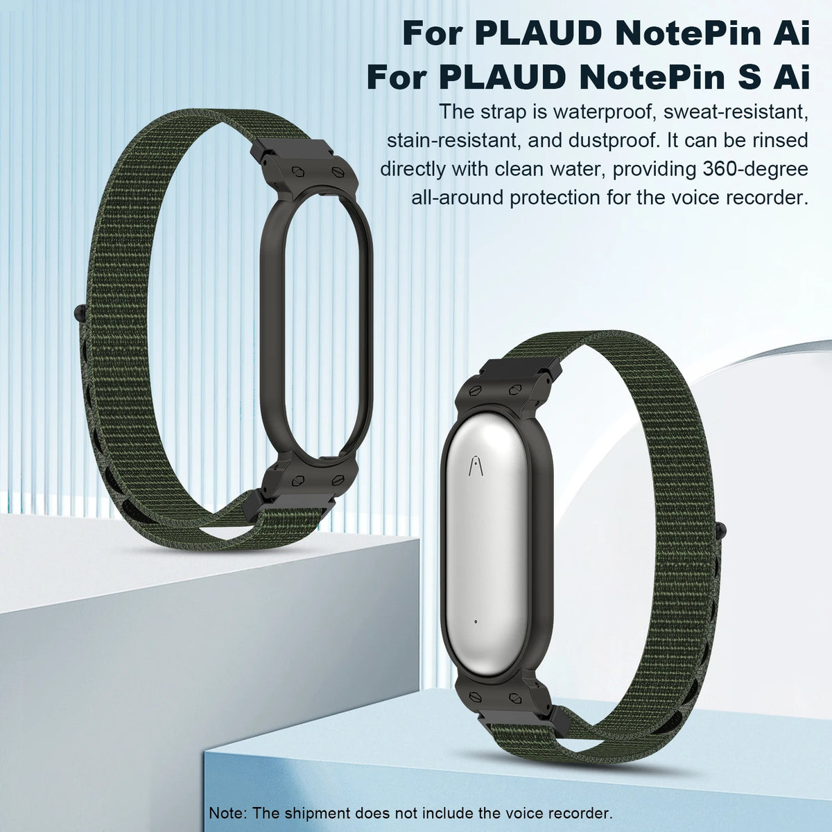 Adjustable Wrist Strap Protective Cover Replacement Nylon Strap Compatible for PLAUD NotePin AI Voice Recorder Quake
