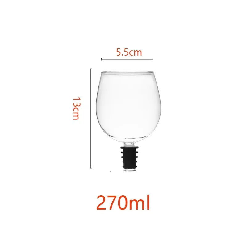 YWDL 270/500ml Wine Bottle Glass Topper Drink Directly From The Bottle Clear Shot Glass Cup Wine Decanter With Silicone Seal Quake 270ml