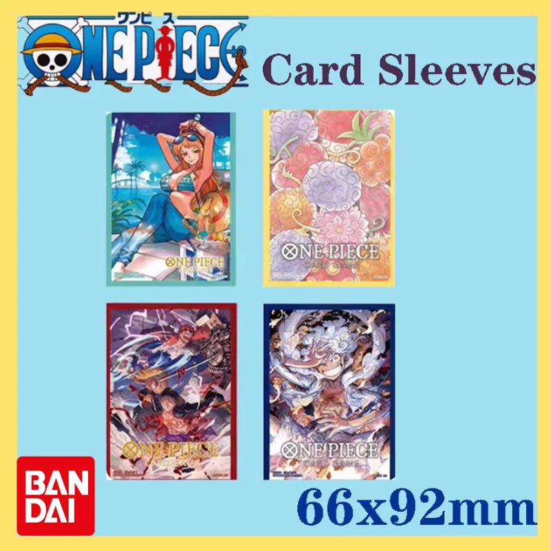 Bandai Luffy Nika Three Captains One Piece Card Sleeves 66x92mm 70pcs Card Protectors Anime Collection Gift for TCG Players Quake
