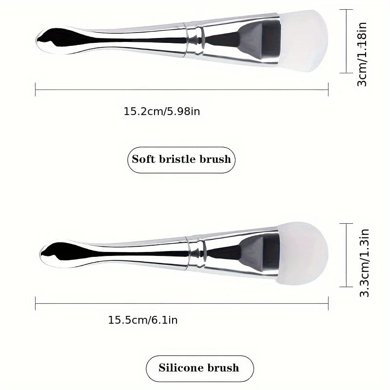 Double-ended Makeup & Mask Brush, Professional Facial Applicator for Clay Mask Application and Cleansing Tool Quake