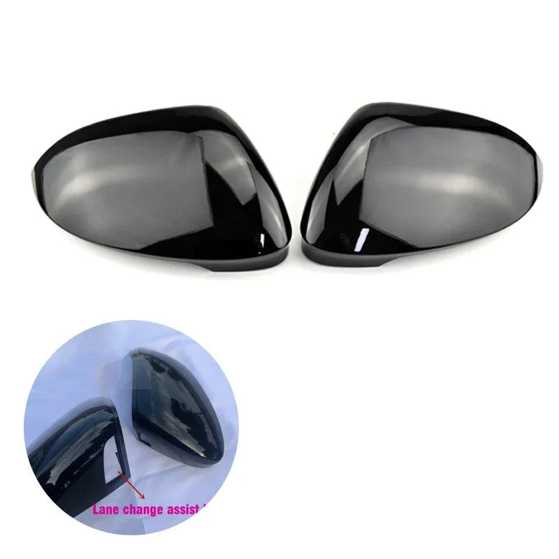 For Volkswagen VW Golf 8 MK8 2020-2022 Car Replacement Rearview Side Mirror Cover Wing Cap Exterior Door Case Trim Carbon Style Quake With Hole Black