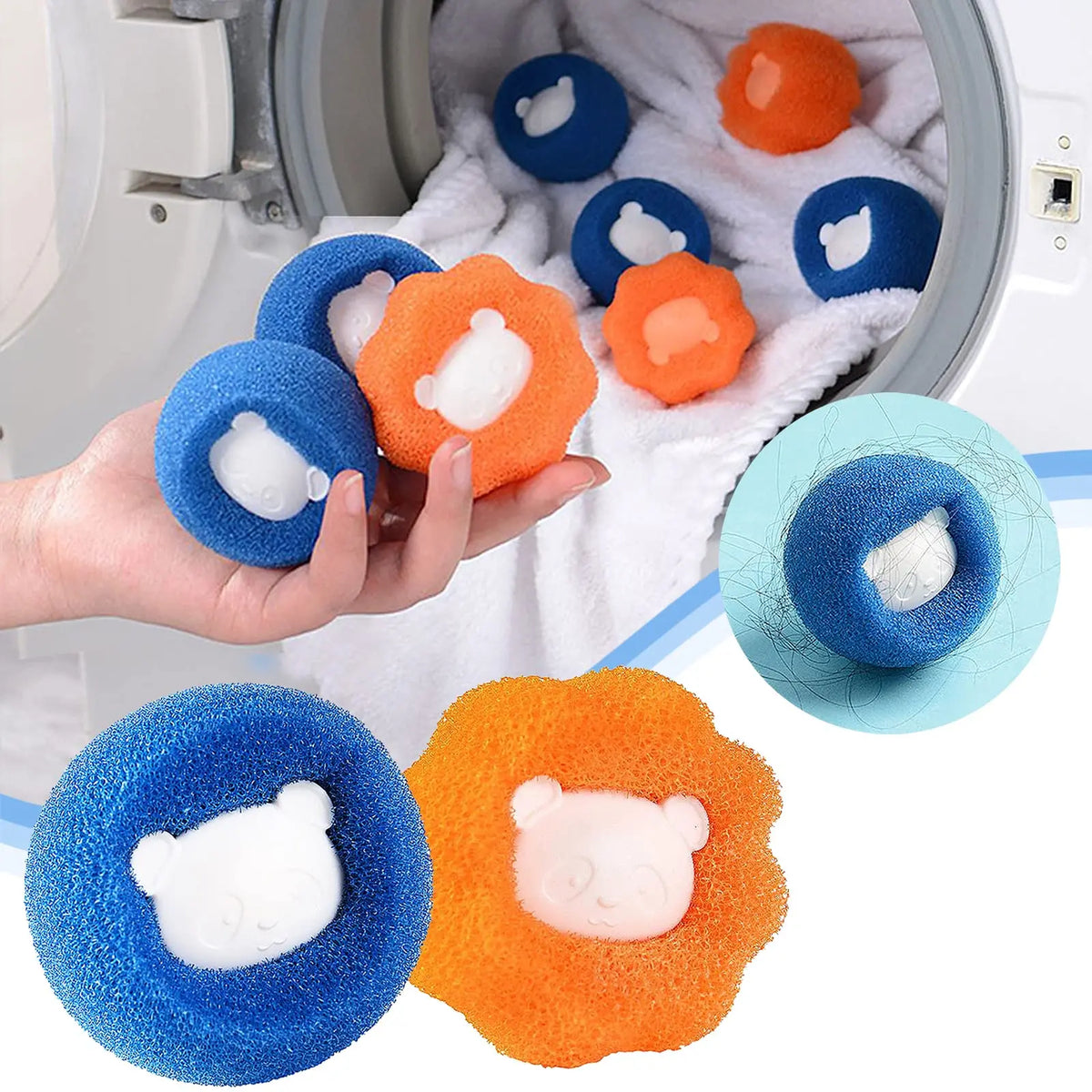 Cute Pet Hair Remover Reusable Ball Laundry Washing Machine Filter Wool Sticker Cat Hair Remover Pet Fur Lint Catcher Home Quake