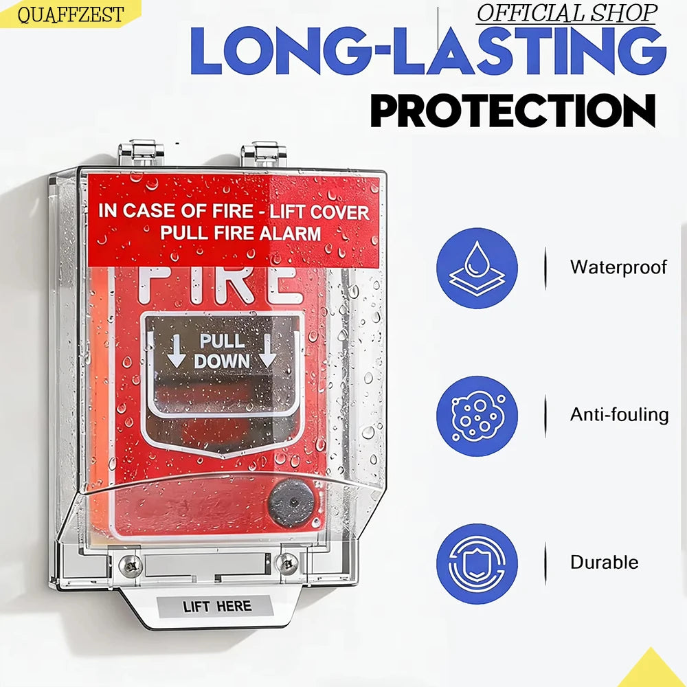 Fire Emergency Switch Protective Cover Manual Fire Alarm Rainproof Cover Transparent Manual Emergency Button Housing Quake Default Title