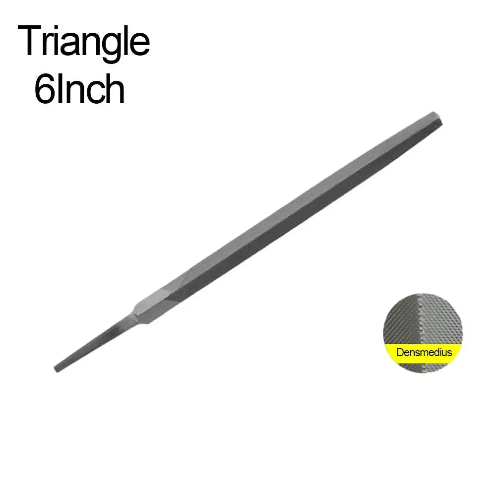 Durable Steel Steel Files 6/8 Inch Flat/Semicircle/Triangle/Circle/Square Saw File Grinding Straightening Hand File Leather Quake 6Inch-Triangle