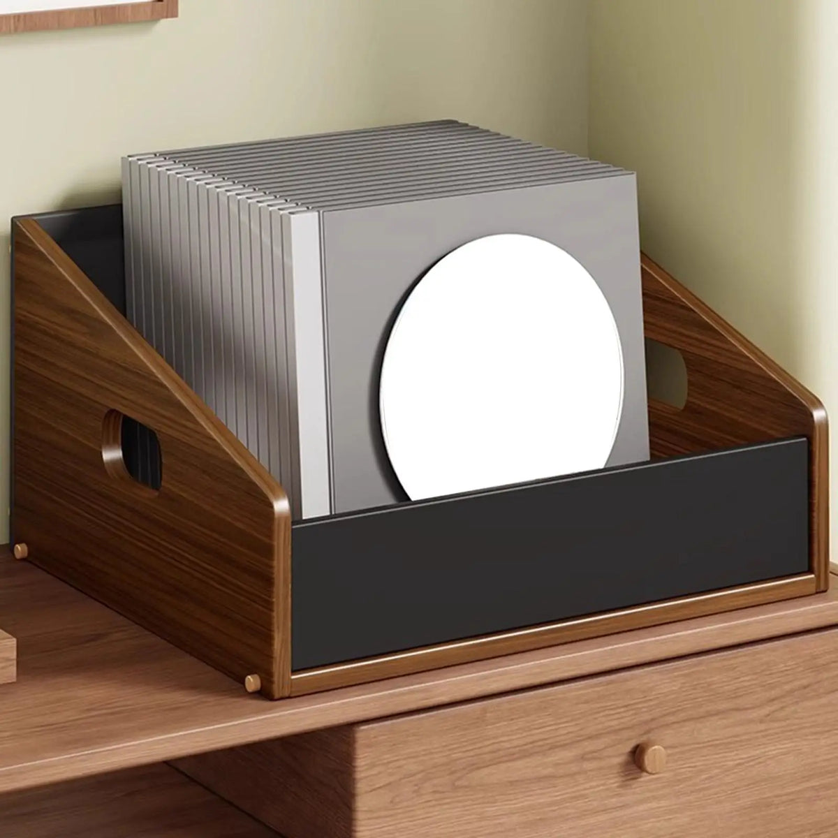 Vinyl Record Holder, CD Display Stand, Wooden Organizer Table, Vinyl Storage Quake