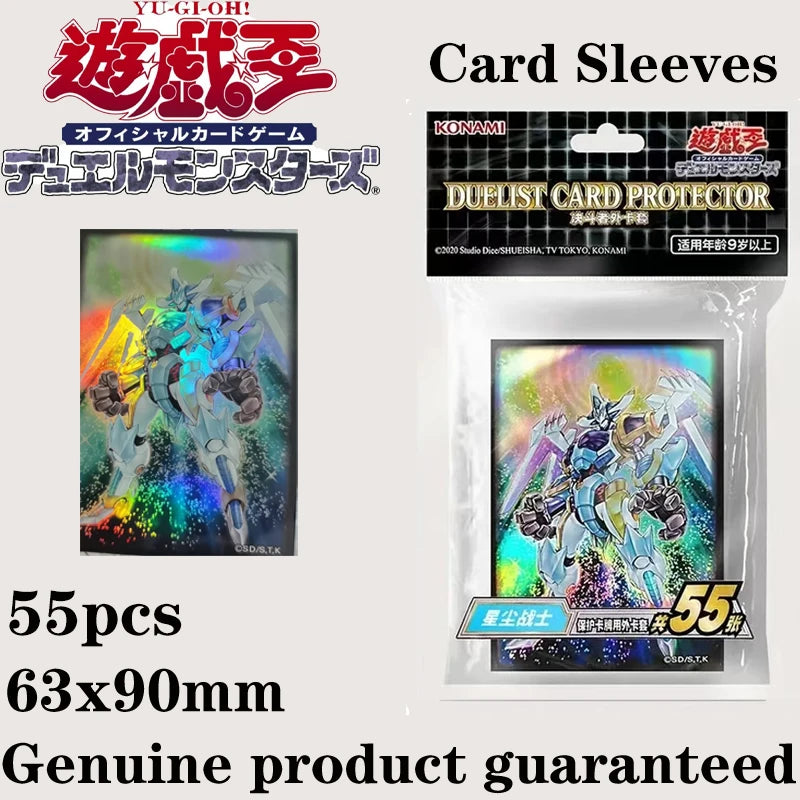 Hot 55PCS Set Yu-Gi-Oh! Stardust Warrior‌ Card Sleeves 63x90mm Official Protective Covers Anime Card Game Gift for Collectors Quake