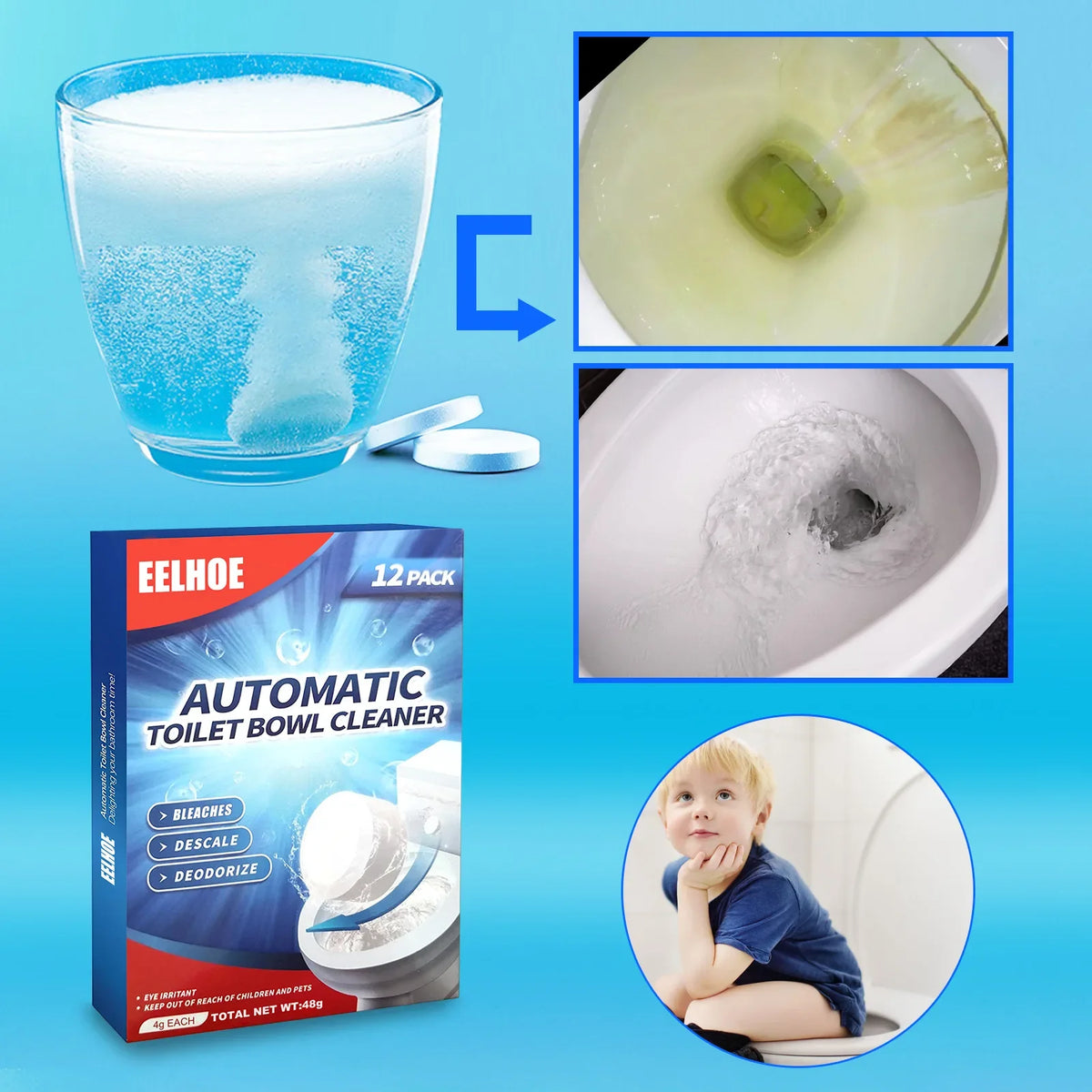 Toilet Bowl Cleaner Urine Stain Sewer Deodorant Fast Yellow Dirt Odor Removal Air Freshener Toilet Cleaning Effervescent Tablet Quake