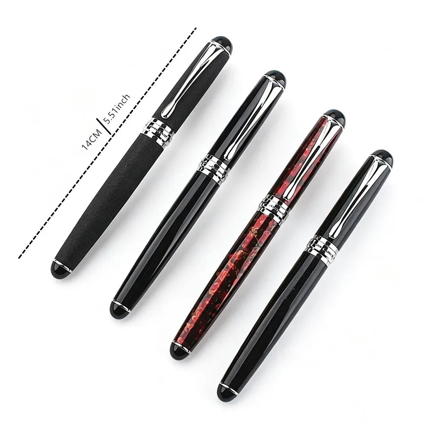 Jinhao 750 Fountain Pen Matte Black Metal Body M Nib Classic Ink Pen Business Office Writing Gift Pen Quake