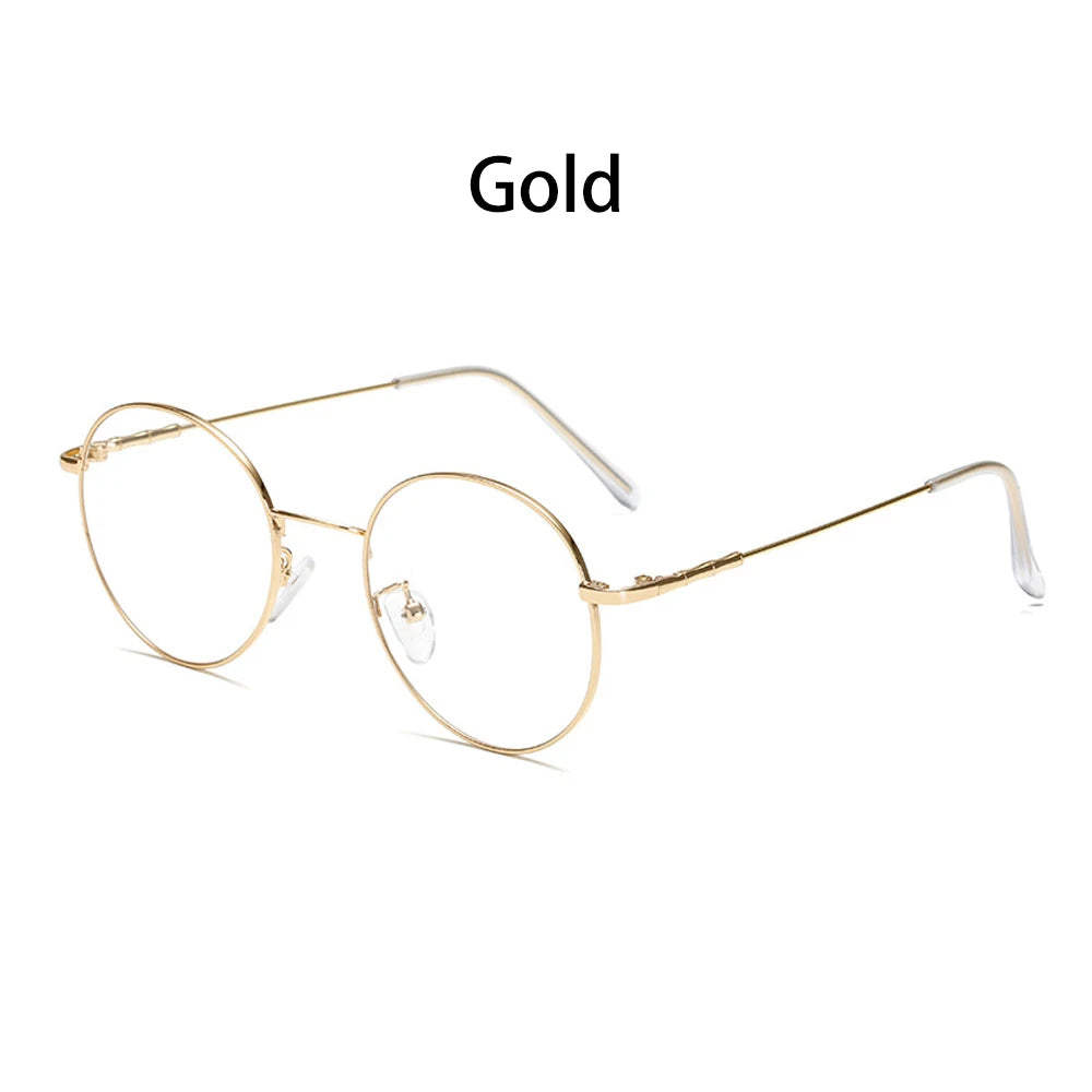 High-definition Blue Light Blocking Glasses Women Men Fashion Classic Metal Round Computer Goggles Anti Blue Rays Nerd Eyewear Quake Gold