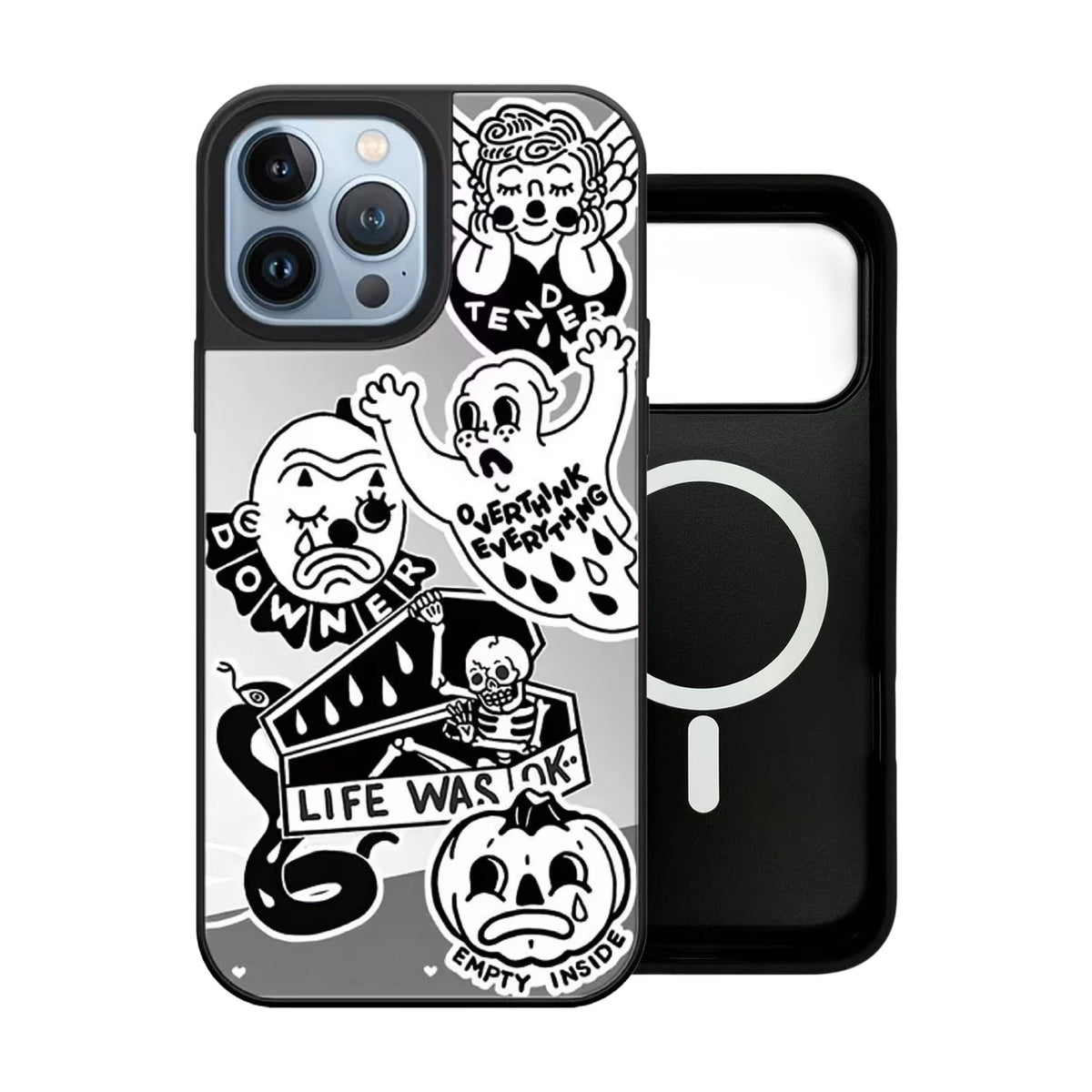 Vacation Summer Pattern Mirror Surface Magnetic Phone Case Cover for IPhone 13 14 15 16 17 18 Pro Max Case Quake mirror (MagSafe) 2 iPhone 15 Pro