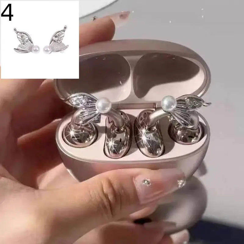 DIY Headphone Decor Clips, Removable Zircon Diameter Buckle Ornaments, Easy Install Earbud Decoration For Wireless Headphones Quake Style04