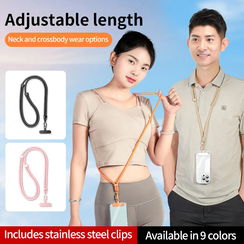 Phone Lanyard Adjustable Detachable Neck Cord Outdoor Universal Crossbody Strap Card Clip for Mobile Phone Case Quake
