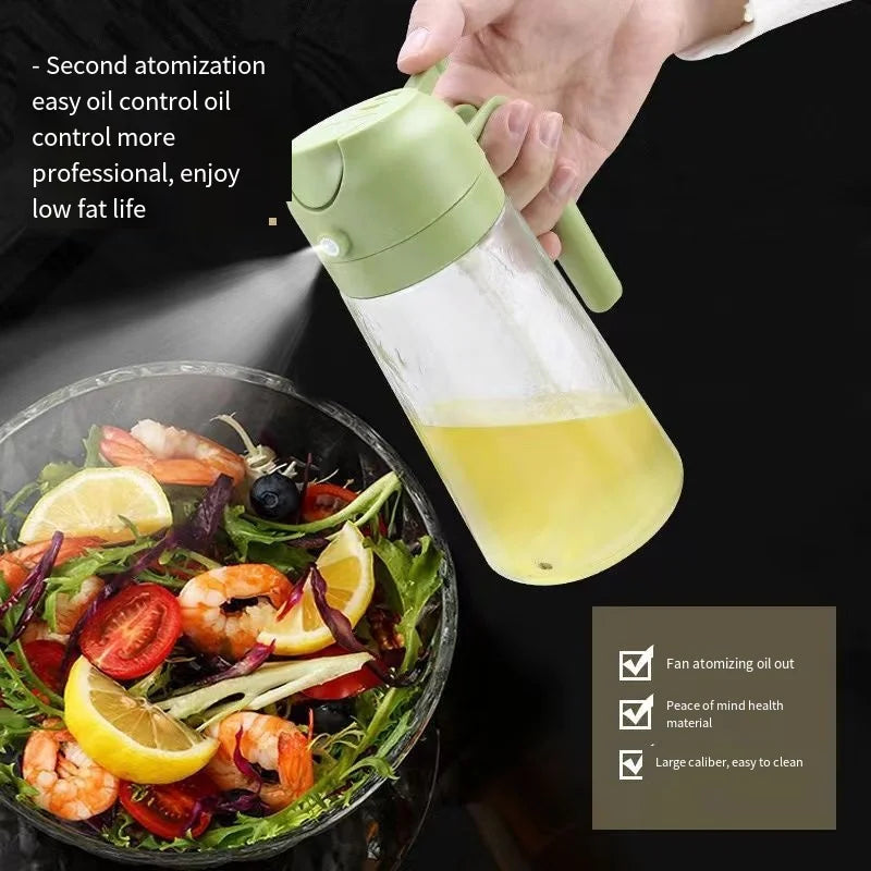470ml Glass Spray Oil Sprayer Bottle Spray Oil Dispenser Oil Jar Cruet BBQ Kitchen Baking Roasting Picnic Kitchen Tool Quake