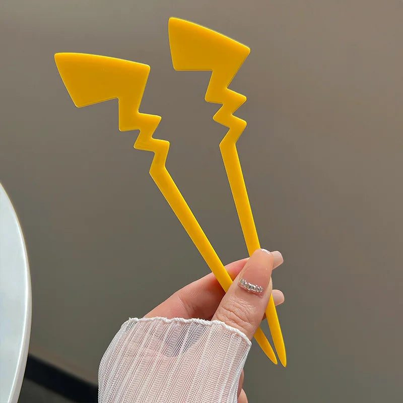 Creative Funny Lightning Hair Stick Simple Girlish Lightning Hairpin Back Head Hair Accessories Cute Coiled Hair Styling Tools Quake