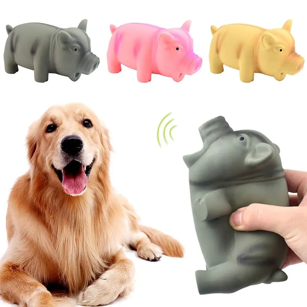Chew Training Pets Accessories Interactive Squeak Latex Pet Chew Rubber Sound Pig Dog Chew Quake