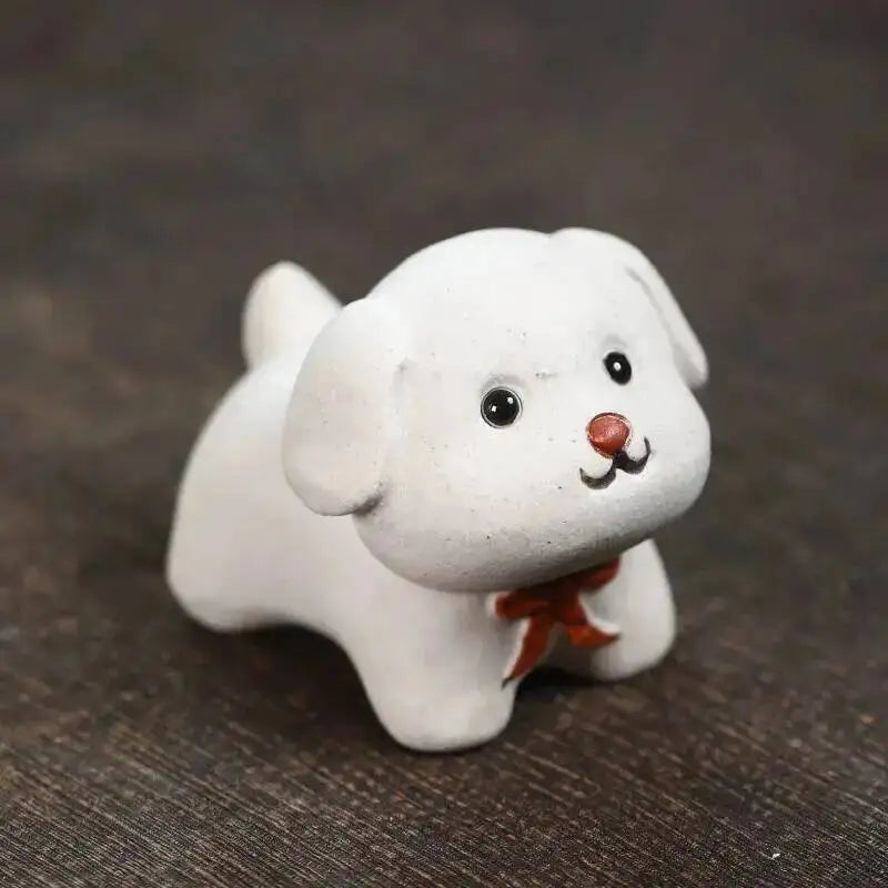 Zisha Zodiac Dog Tea Pet Wealth Nurturing Tea Tray Tea Table Ornament Accessories Shiba Inu Tea Plaything Quake Standing Dog
