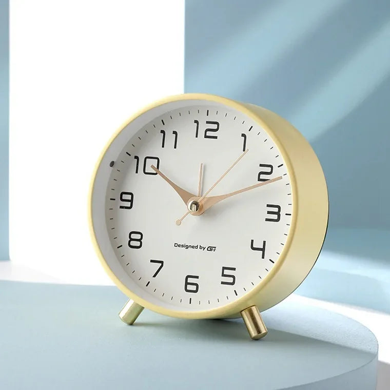 Desktop Small Alarm Clock Student Desktop Home Mute Alarm Clock Wake-up Tool Quake YELLOW