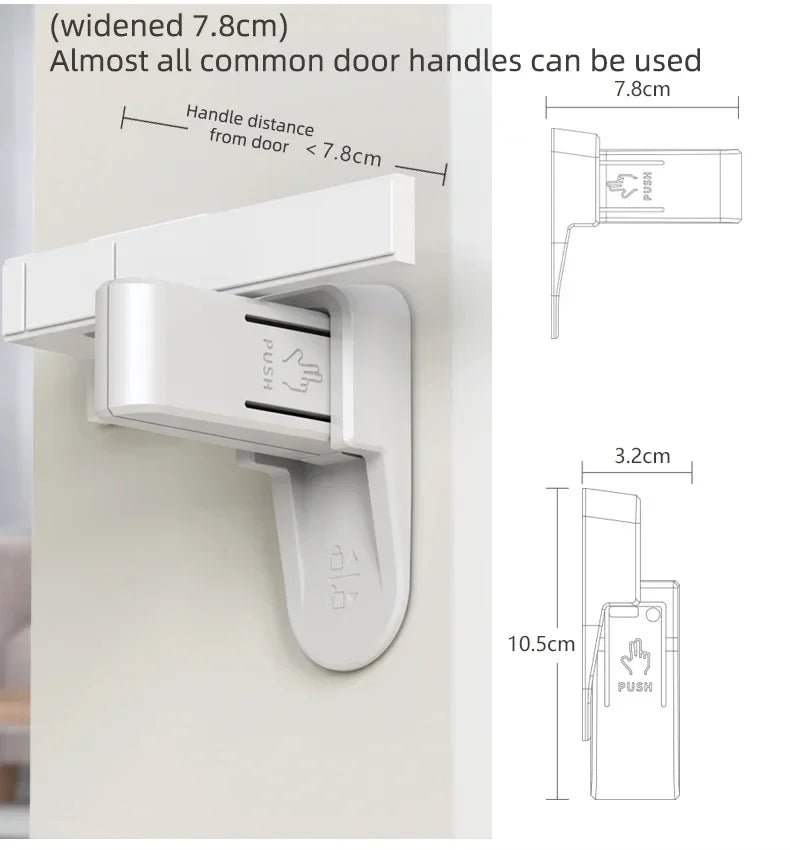 vvocci Home Universal ABS Protection Device for Children Easy to Install Anti-open Handle Locks Door Lever LockSafety Doors Lock Quake