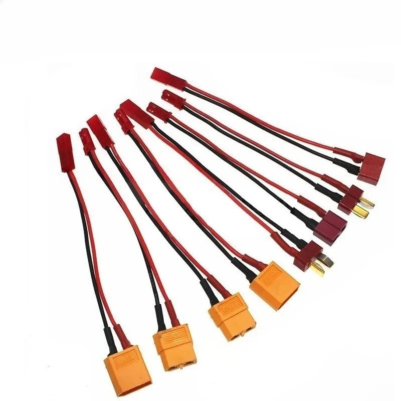 Mismatch‑Fix RC Power Conversion 20AWG Silicone XT60/30 T‑Plug to JST Male Female Connector for Airplane FPV Drone Accessories Quake