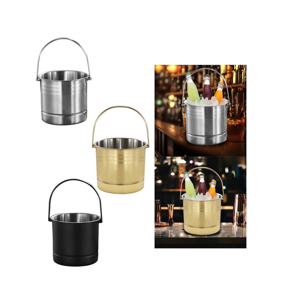 Ice Bucket with Handle Beer Drinks Ice Tub for Buffet BBQ Family Gatherings Quake
