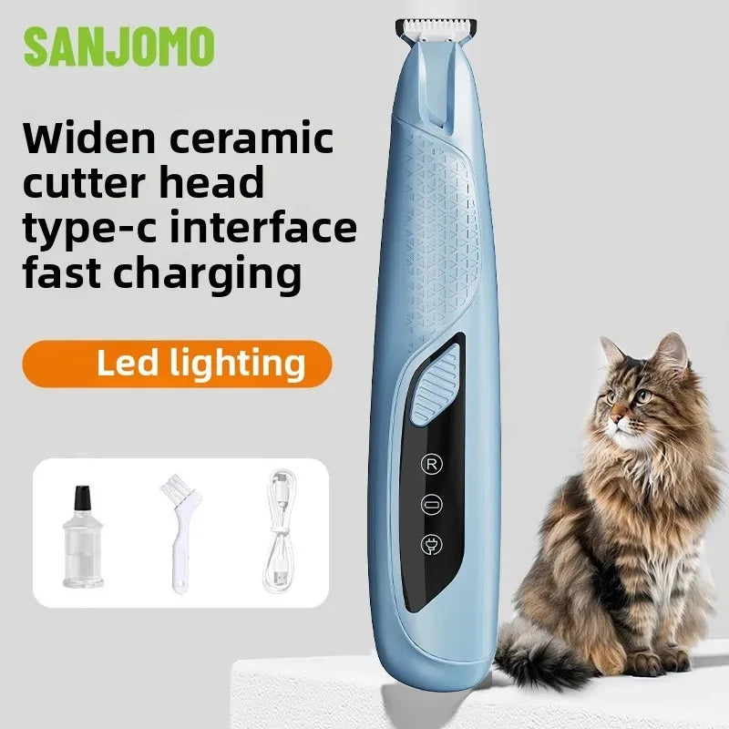 Multi Color Rechargeable Pet Clipper - LED Light Portable Electric Trimmer, Safe for Cats and Dogs’ Paw Foot Ear Eye Grooming Quake