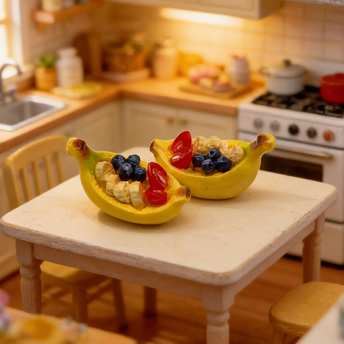 10Pcs Dollhouse Miniature Banana Fruit Pie Resin For Kitchen Furniture Model DIY Micro Landscape Scene Decor Ornament Accessorie Quake