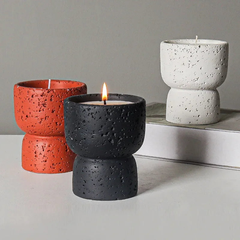 Simple Cement Household Aromatherapy Candles Empty Cups DIY High-value Handicrafts Indoor Candle Holders Decorative Ornaments Quake
