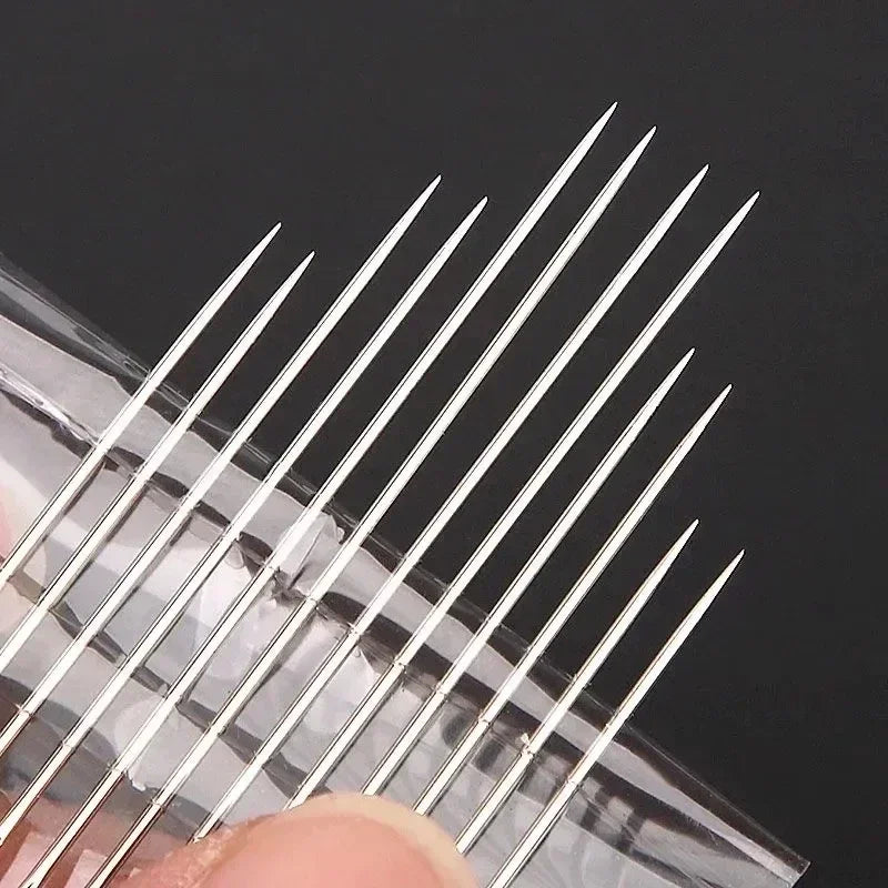 Side Hole Blind Sewing Needles Stainless Steel Elderly Needles Hand Sewing Stitching Pin DIY Home Self Threading Needle with Thi Quake