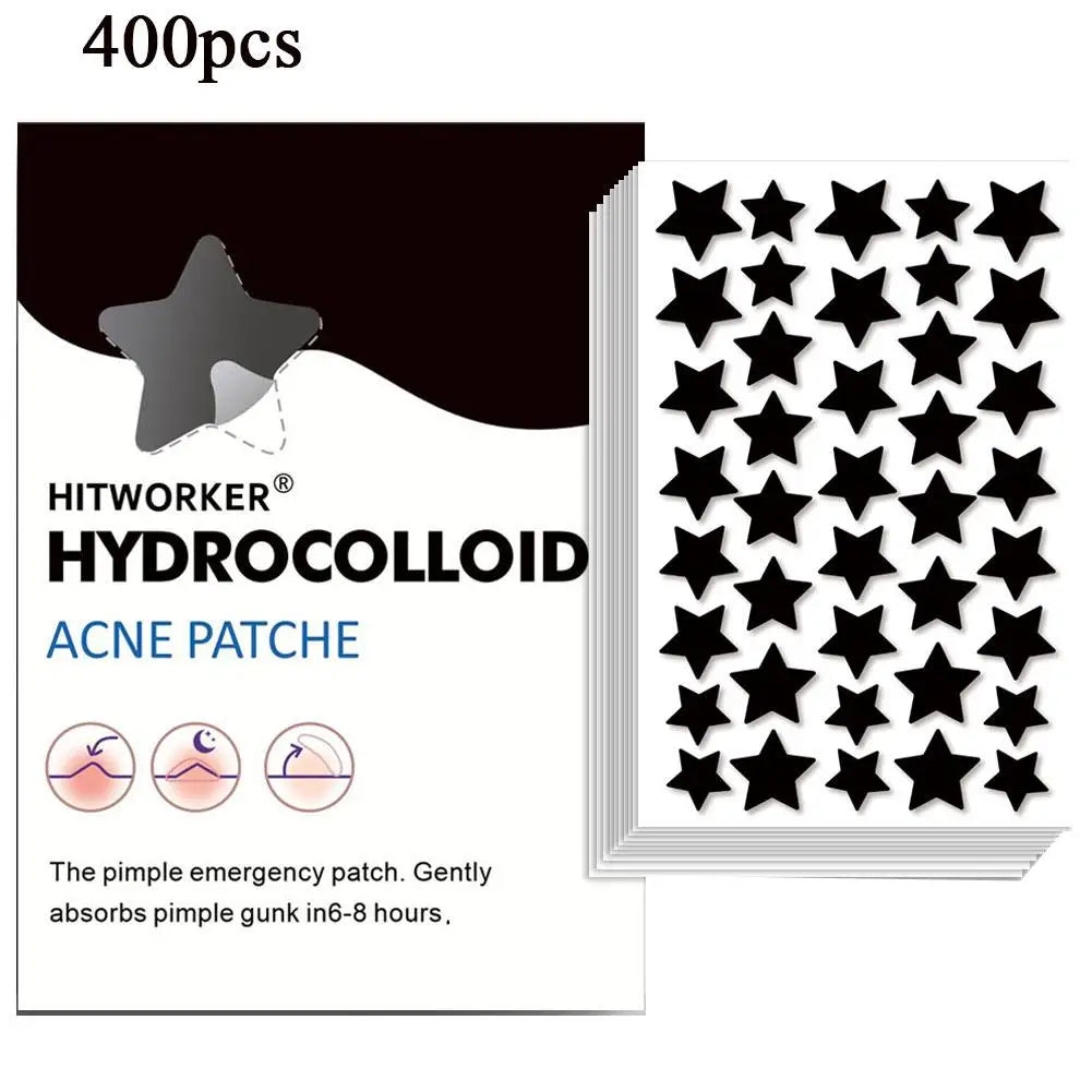 200/400PC Colorful Star Acne Patches Cute Pimple Treatment Stickers Hydrocolloid Invisible Cover for Zits & Blemishes Quake 400pcs