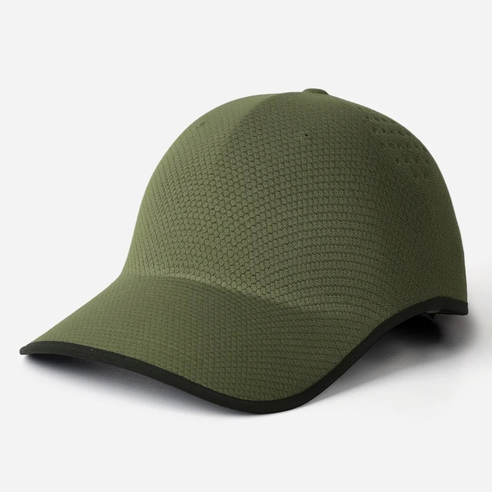 Creative Gift Seamless Baseball Cap Packable Quick Drying Outdoor Hat Lightweight Breathable Sports Hat Quake Green