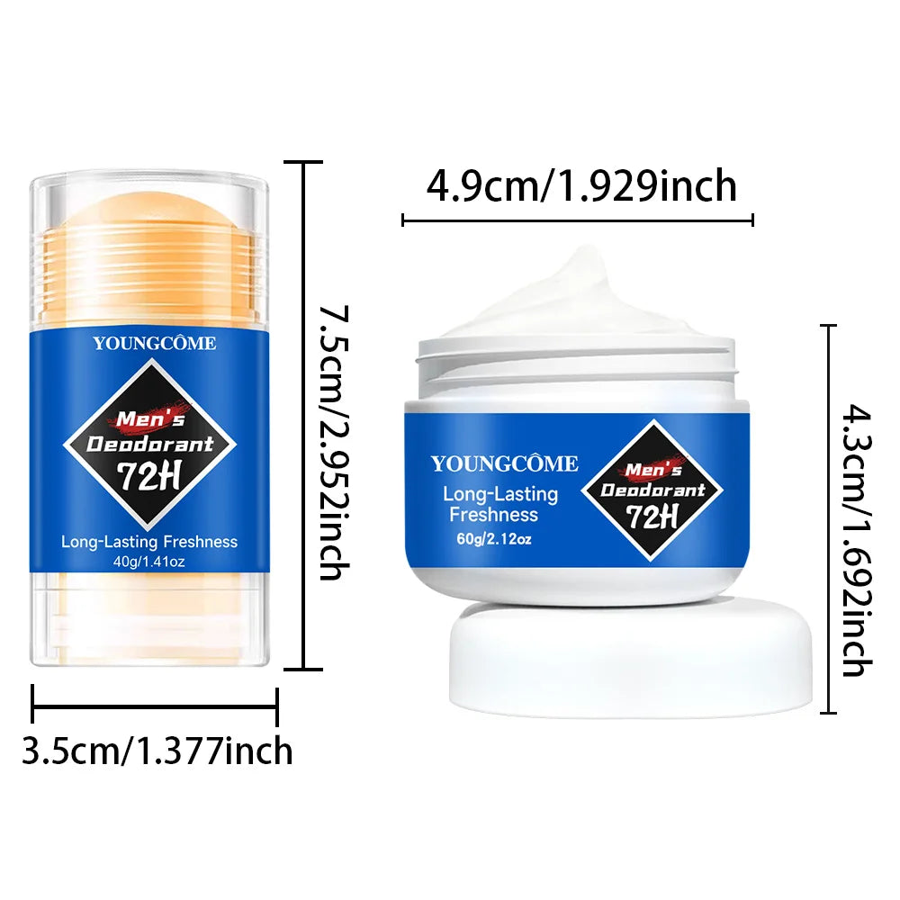 Men's Depdorant Deodorant Stick Anti Sweating Keep Drying Lasting Fragrance Remove Armpit Odor Underarm Refresh Sticks Refresh Quake 40g-60g