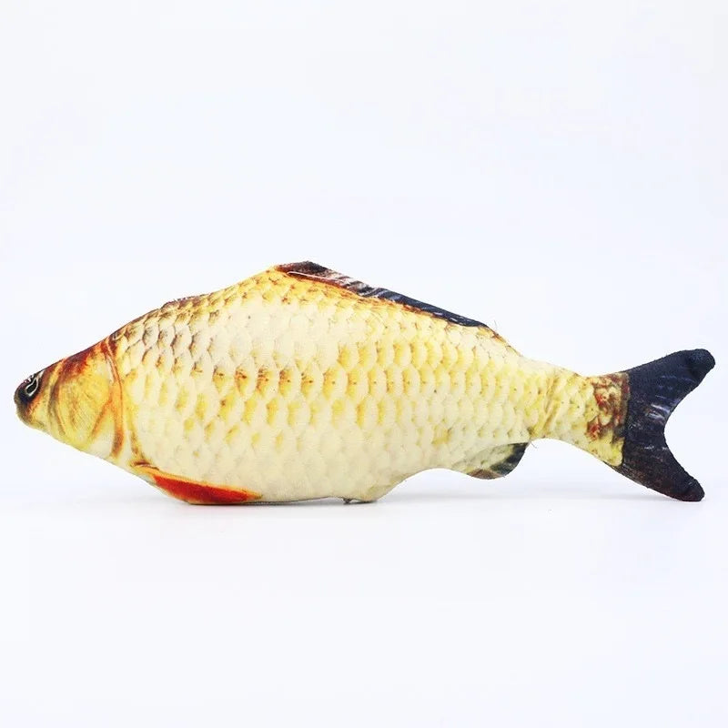 Cat Toy Contains Catnip for Self Pleasure and Relaxation 3D Simulated Fish Pillow Fish Interactive Sound Plush Toy Quake D