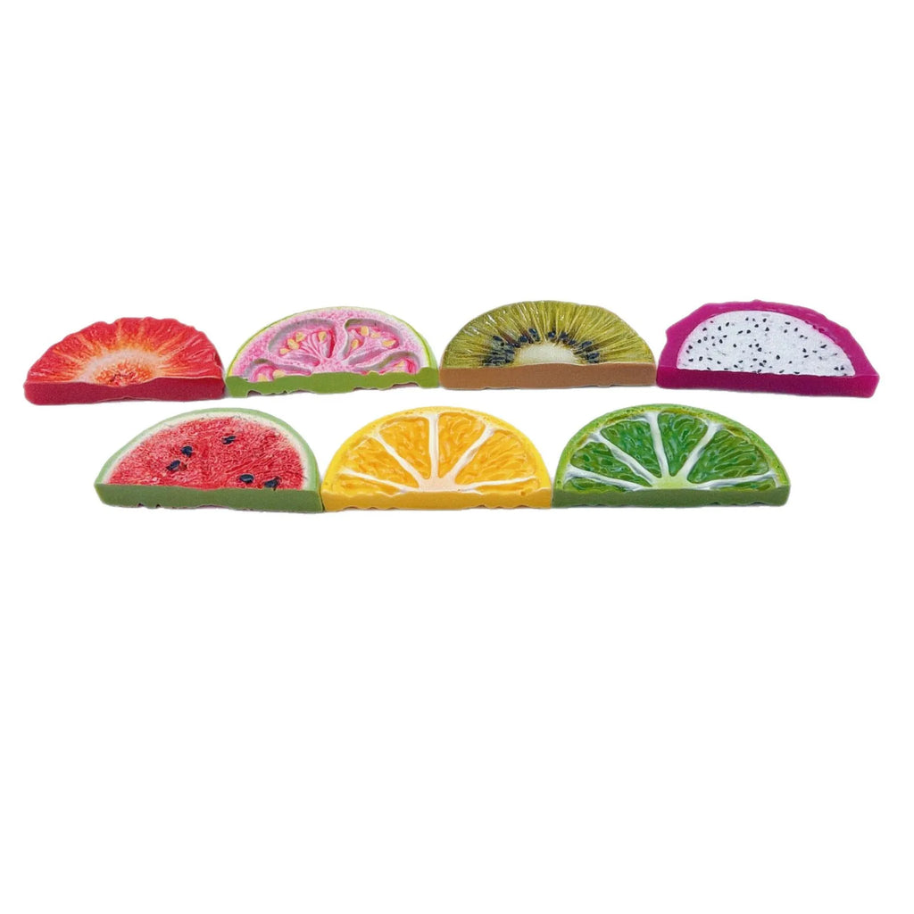 10pcs Simulation Lemon Guava Strawberry Fruits Slice Resin Flatback Cabochon Fake Food For Hair Bows DIY Phone Crafts Accessorie Quake