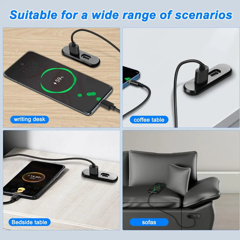 1/2pcs Embedded Desktop Socket USB TYPE-C Charger Furniture Sofa Socket Multifunctional Concealed Fast Charging Cable Connector Quake