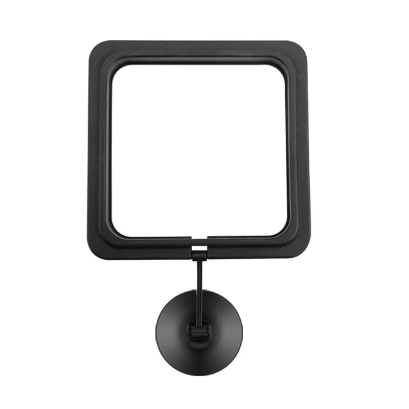 Floating Fish Food Feeder Ring - Square Circle Aquarium Station with Suction Cup, Easy Food Dispenser, Space-Saving Design Quake Black square