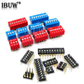10PCS Slide Type Switch Module 1 ~ 12 Bit 2.54mm Position Way DIP Blue Pitch Toggle Switch Blue Snap Switch For PCB 8PIN 6PIN Quake Black DIP 8 way