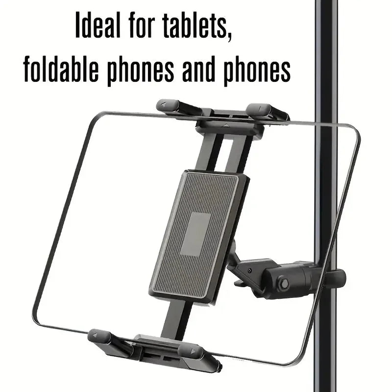 Tablet Holder for Microphone Stand,Mic Music Stand Tablet Holder for iPad,Smartphone Tablet Mic Stand Mount for Live Streaming Quake