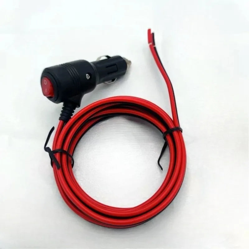 12AWG Universal Vehicle Cigarette Lighter Charger Extension Cord Cable with LED Light Optional M6/8/10 Bakelite Bullet Terminal Quake